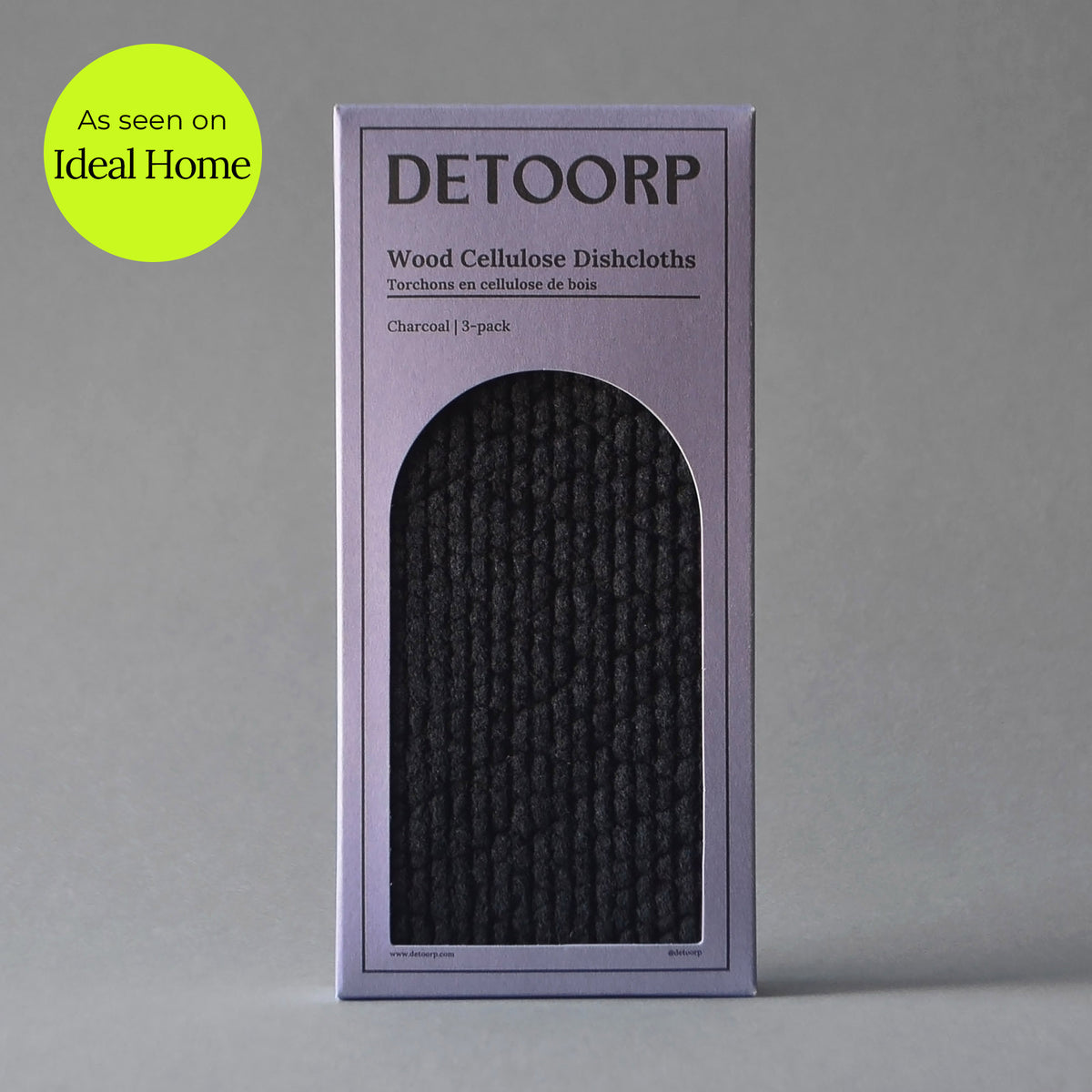 Detoorp | Wood Cellulose Swedish Dish Cloth | Eco-friendly | Plastic Free | Compostable | Stylish | Premium | Eco | Organic | Long-lasting | Bulk Pack | Set of 3 | GOTS colour standard | As seen on Ideal Home